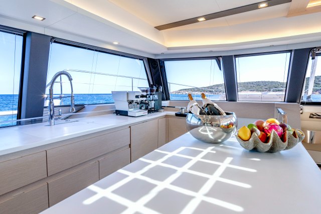 Galley island with fruit