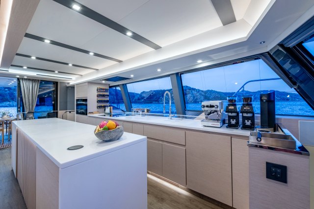 Galley island and espresso machine